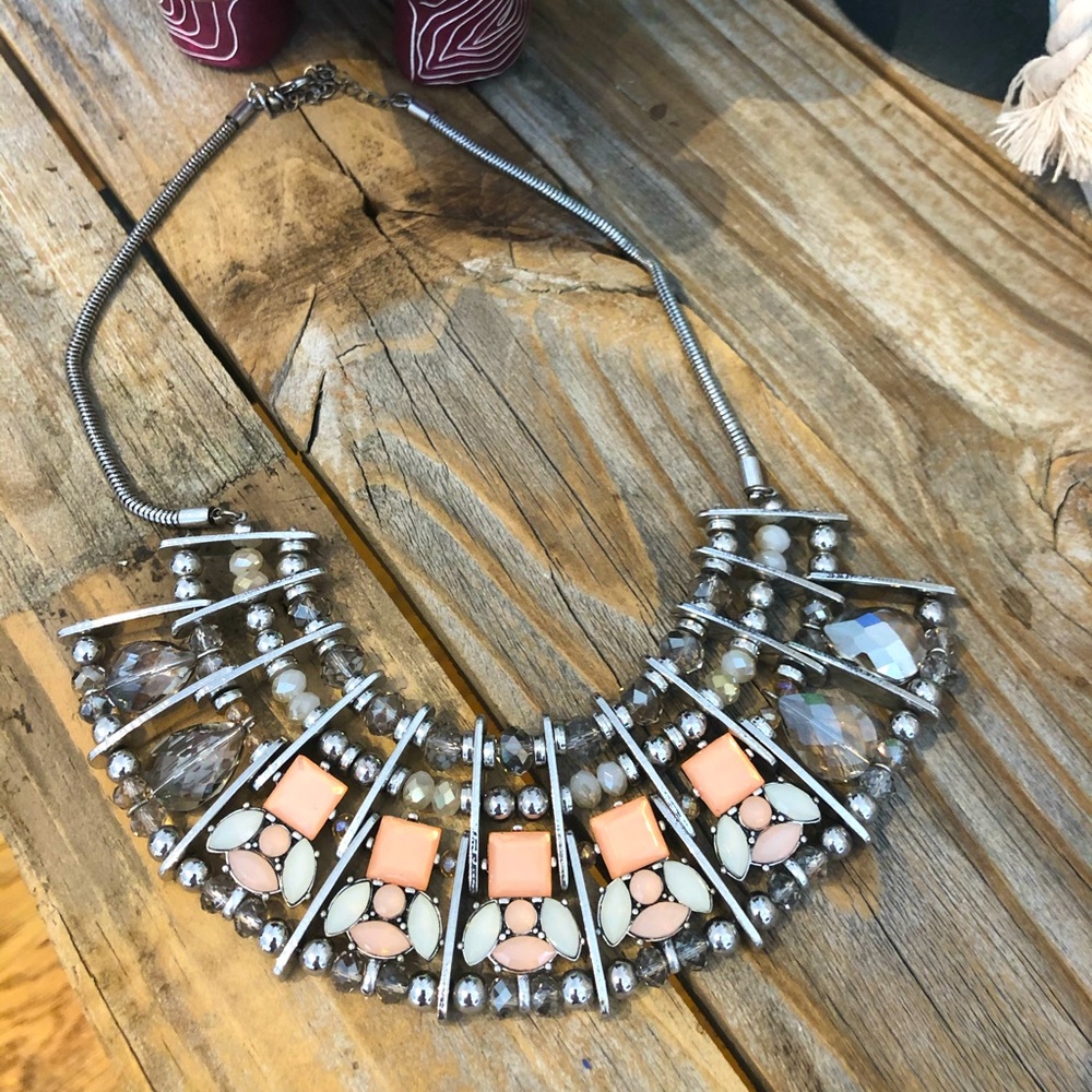 light pink stone necklace